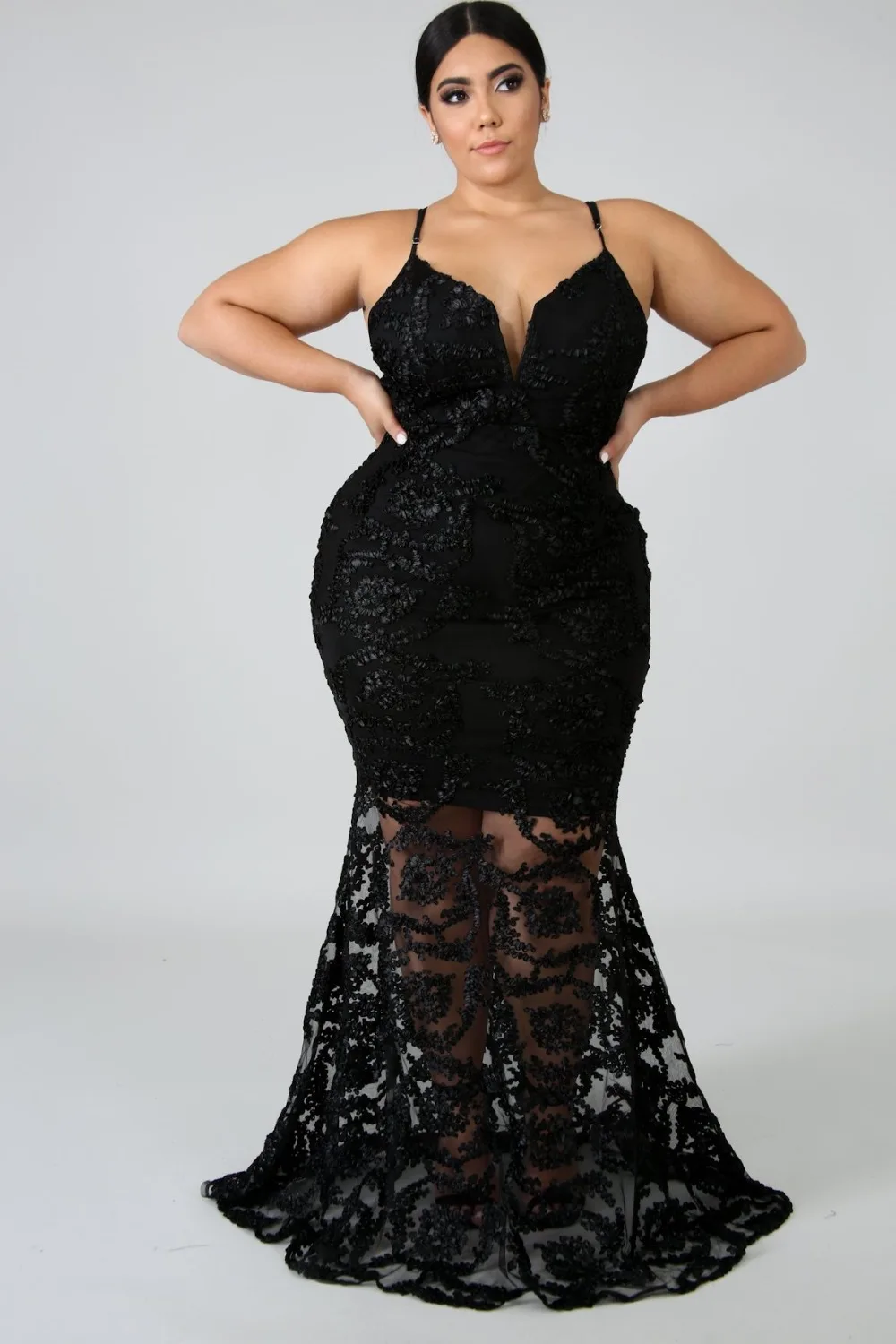 plus size spaghetti strap maxi dress