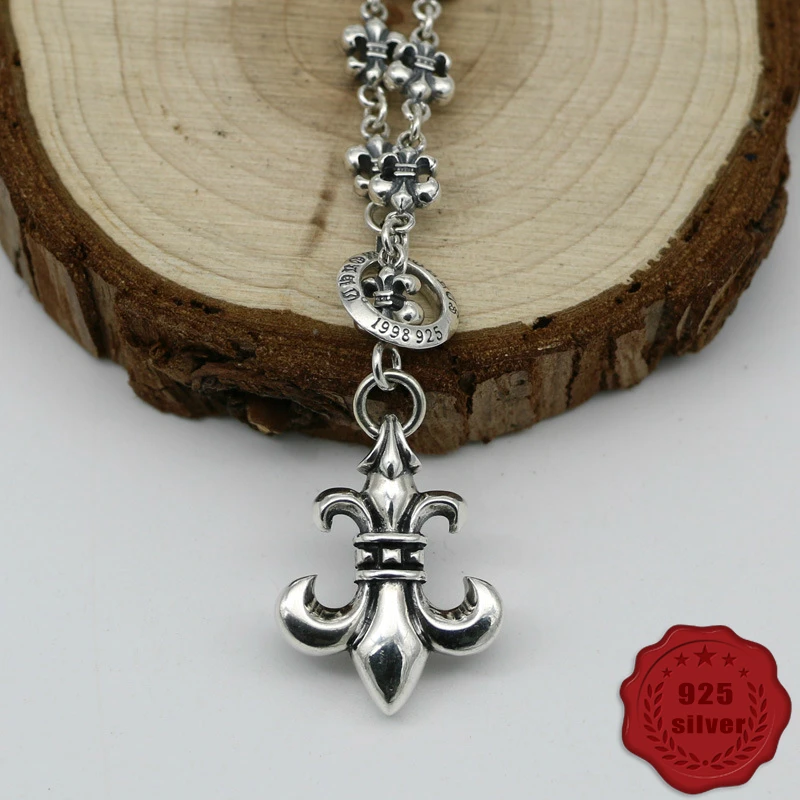 

925 sterling silver pendant necklace sweater chain punk fashion rock style personalized jewelry anchor shape 2019 new hot sale