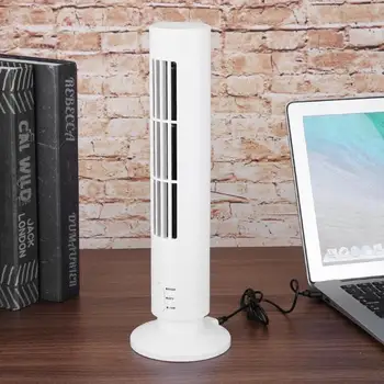 

USB Mini Air Cooler Portable Air Conditioner Fan Vertical Bladeless Fan Rechargeable Desk Cooling Tower Fan Machine