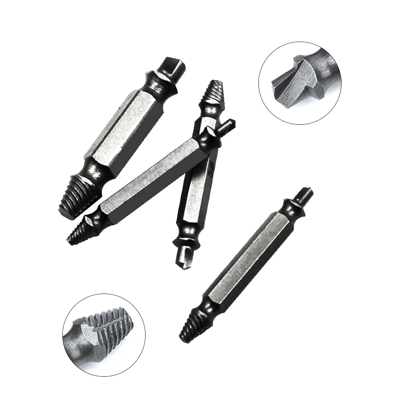 4Pcs/lot Drill Bit Damaged Screw Extractor Drill Bits Guide Set Broken Speed Out Easy Out Bolt Stud Stripped Screw Remover Tool