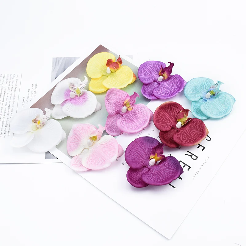

5pcs silk orchid wedding bridal accessories clearance artificial plants for home decoration diy christmas garland scrapbooking