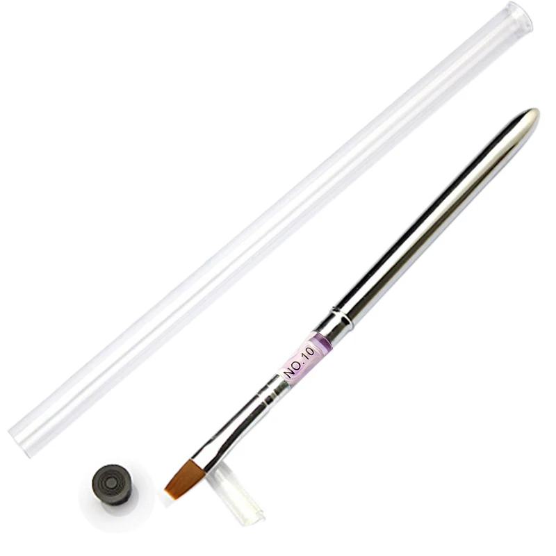 Makartt 200pcs/lot 10 Flat Sable Acrylic Nail Art Brush Detachable