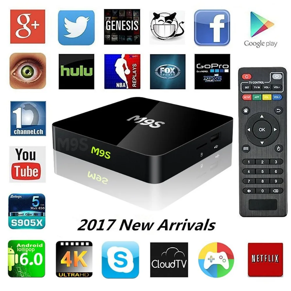 

M9S TV BOX Quad Core Amlogic S905X Android 6.0 4K TV Box WiFi Better TX3 PRO MXQ PRO Media Player