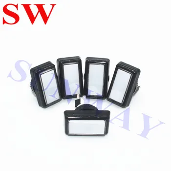 

5pcs 46*27mm white color Illuminated Rectangle push button/12V Arcade Push button with microswitch for arcade game machine