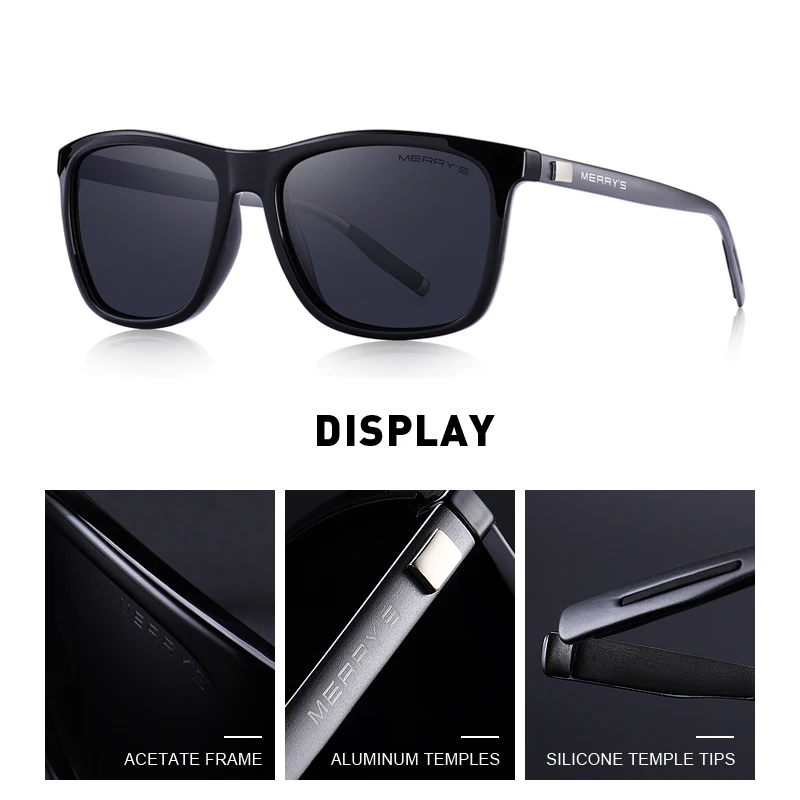 MERRY'S Polarized Retro Sunglasses - UV 400 Protection Unisex Sun Glasses S8206