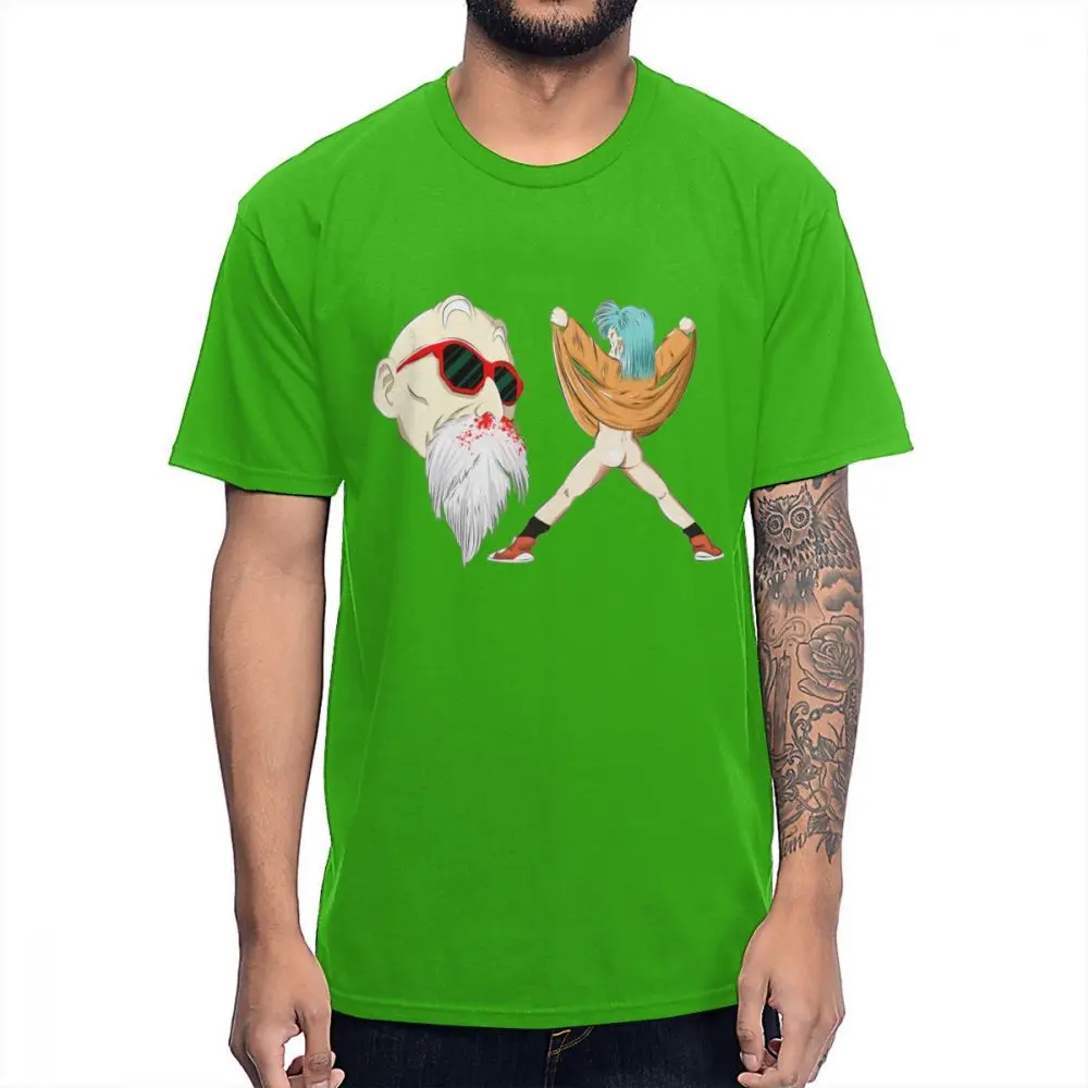 Dragon Ball Z Bulma Oppai Master Roshi Muten, забавная футболка для мужчин, хип-хоп, Каме сеннин, новинка, футболка - Цвет: Зеленый