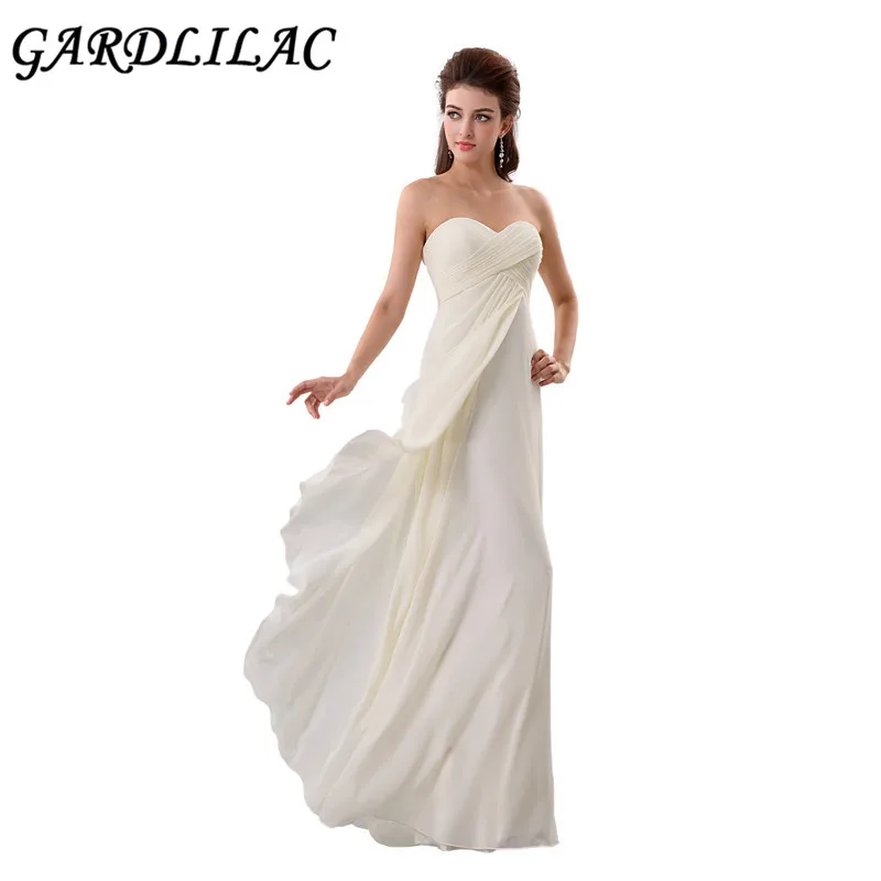 

Gardlilac Chiffon off the hsoulder long Prom Dress 2017 A-Line Sleeveless formal party dress Sweetheart simple evening gown