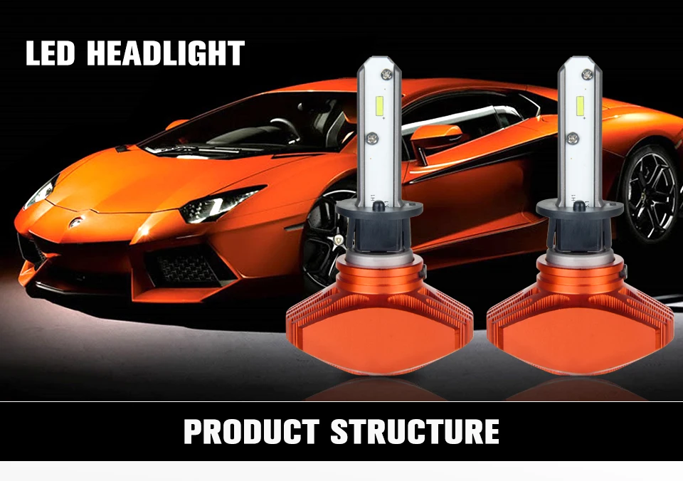 Aceersun 80W 12000lm H1 LED Car Headlight Bulb Auto Headlamp Fanless Fog Lamp 12V 24V 6500K for Lexus Nissan Toyota Chevrolet (1)