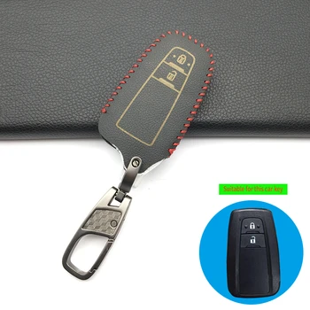 

Hot Sale Genuine Leather Car Key Fob Cover Case for Toyota CHR C-HR Camry Prius Prado 2016 - 2018 2 Buttons Remote Protect Shell