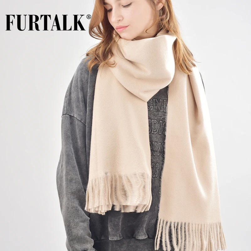 Prezzo FURTALK di Lana Sciarpa di Cachemire per le Donne Degli Uomini di Inverno del Cachemire Poncho Sciarpe di Lusso di Marca Scialle di Pashmina Testa Sciarpa foulard femme