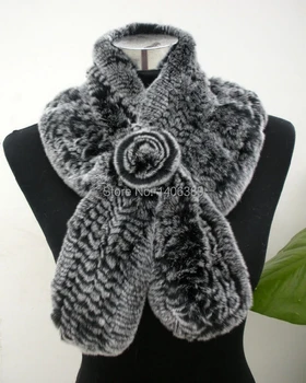 

DL6109 Hot Selling Lady Real Natural Rabbit Fur Scarves Wraps Winter Women Fur Accessory Snood Females Neckerchief