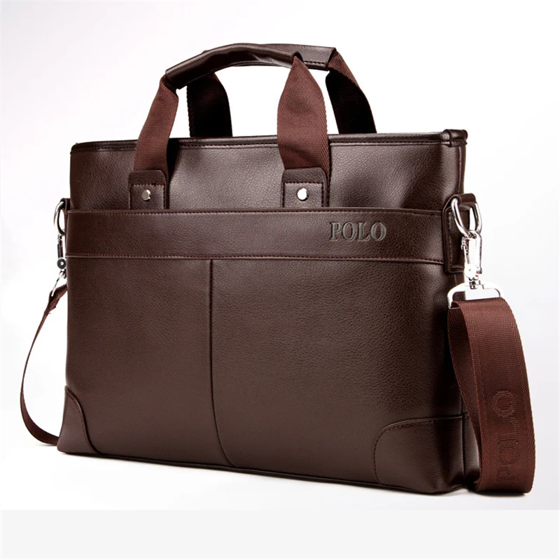 POLO Men Casual Briefcase 2018 Business Shoulder Bags pu Leather Messenger Bags Computer Laptop Handbag Bag Men's Travel Bag