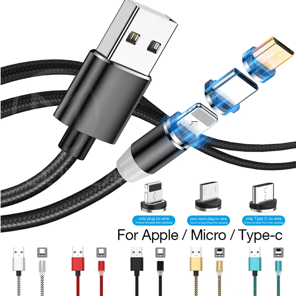 المغناطيسي كابلات شحن المصغّر usb كابل ل Xiaomi هواوي شاحن هاتف محمول يعمل بنظام تشغيل أندرويد سريع شحن المغناطيس سلك Microusb كابل بيانات سلك