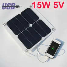 2018 Hot Portable 5V 15W Solar Panel Power Bank with 4 fixing clip DIY Mobile Phone Charger Panel Portable Climbing Solar Panel