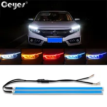 Ceyes Car Styling DRL LED Daytime Running Lights Accessories Signal Flowing Lamp For Kia Ceed Rio Sportage Guide Strip Headlight