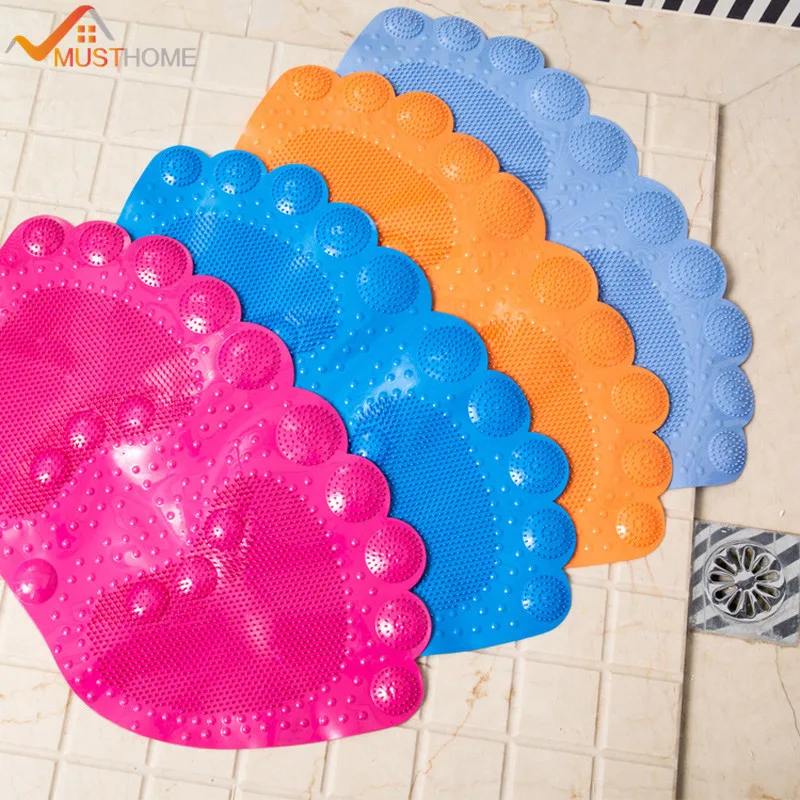 33x58cm/13"x23" Cartoon Foot Shape Non Slip Bath Mat Shower Mats