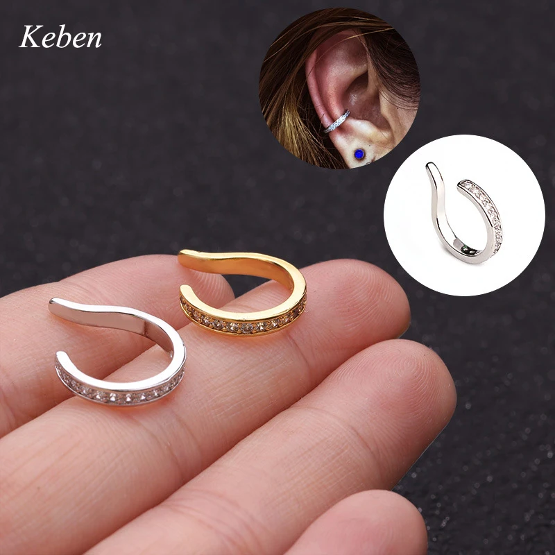 

1pc Adjustable Cz Cartilage Ear Cuff Ear Wrap No piercing Earcuff Conch Cuff Earring Fake Ear Piercing Jewelry