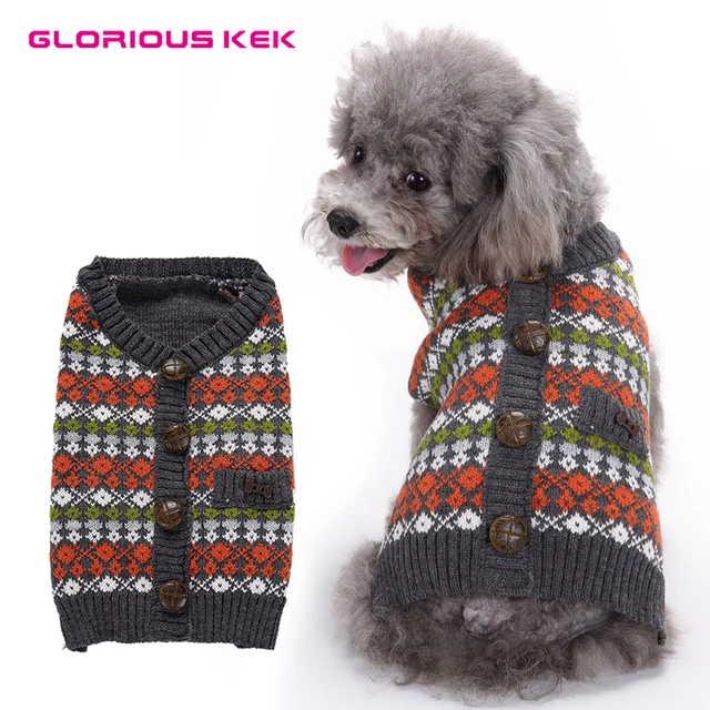 Glorious Kek 2017 New Autumn/Winter Dog Sweaters Vintage Plaid Pet Dog