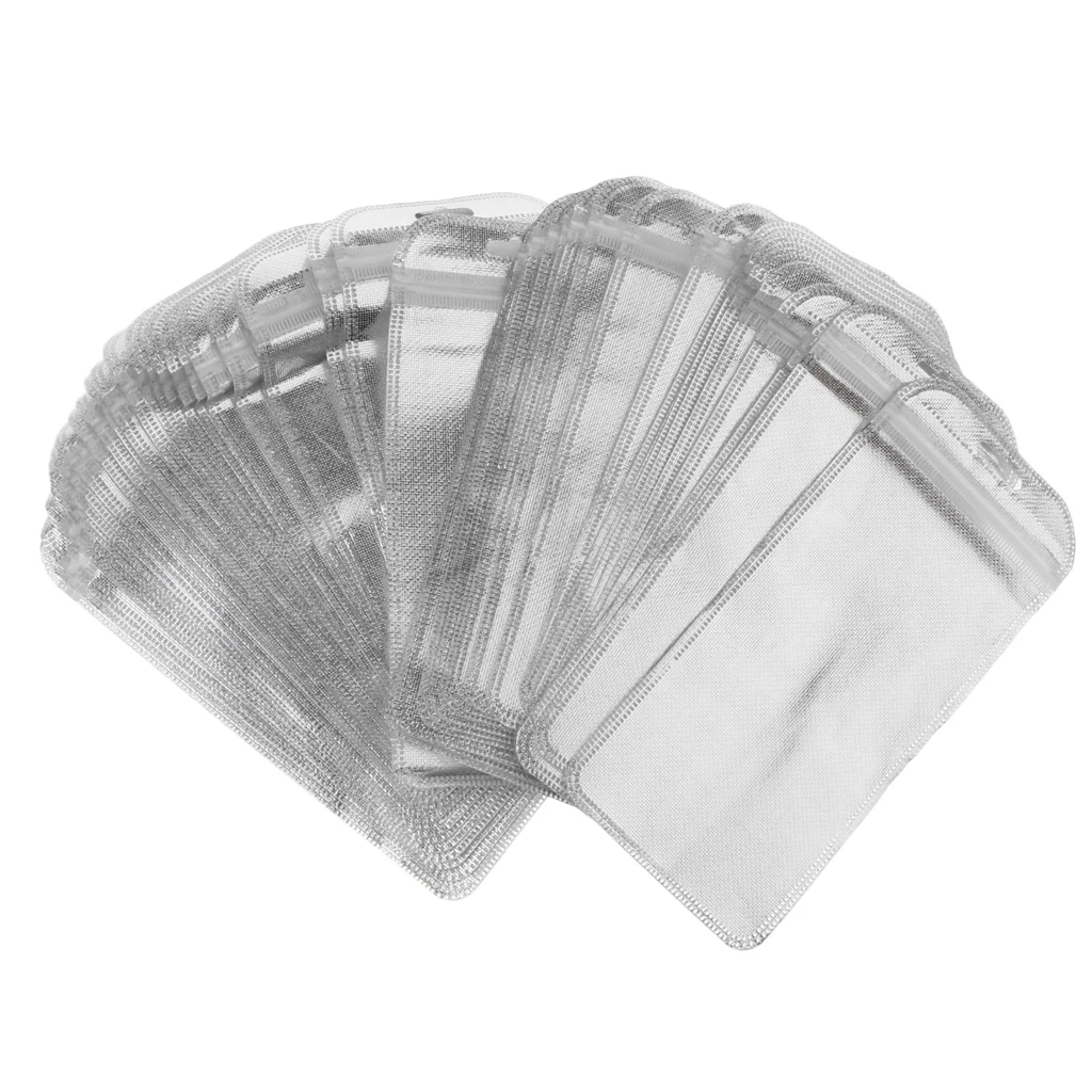 MagiDeal 50pcs Half-clear Polypropylene OPP Bags Plastic Bag Pouches 3 Size Available