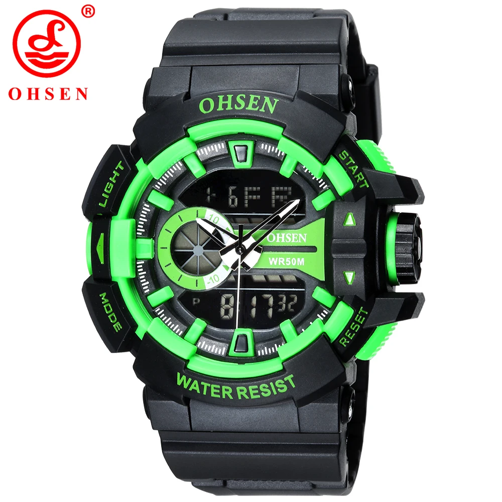 2016 New OHSEN Brand Analog Digital LED Watch Relogio Masculino Waterproof Mens Military Sport Watches Quartz Fashion Wristwatch