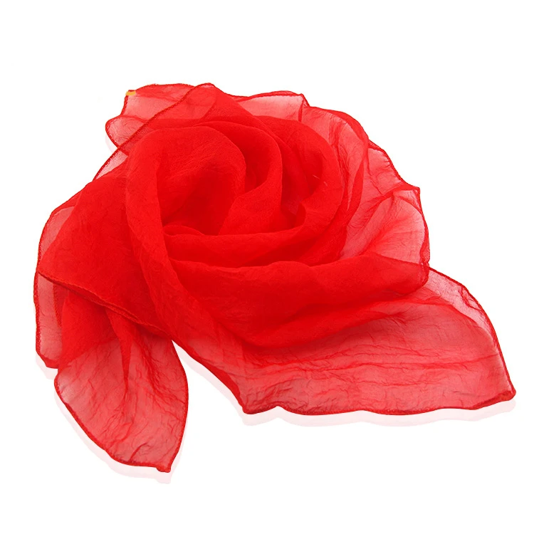 Ультра-тонкий магический шелковый шарф новая волшебная игрушка с сюрпризом шелк появляющийся для инвентарь волшебника, оптовые продажи WYQ - Цвет: Красный