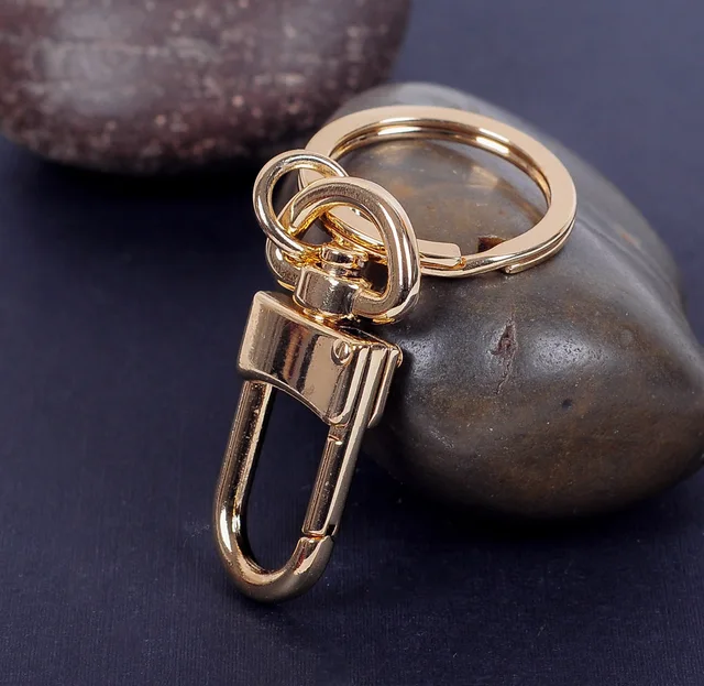 5pcs Gold Lock Lobster Swivel Clasps Clips Bag Key Ring Hook Findings
