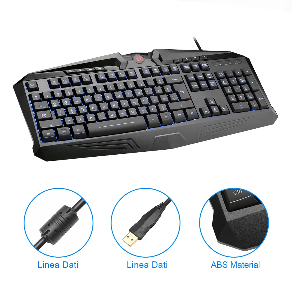 Redragon K503 Gaming Keyboard RGB LED Backlit  with 12 dedicated Multimedia Keys Total 112 Quiet keys Full Size Keyboard 