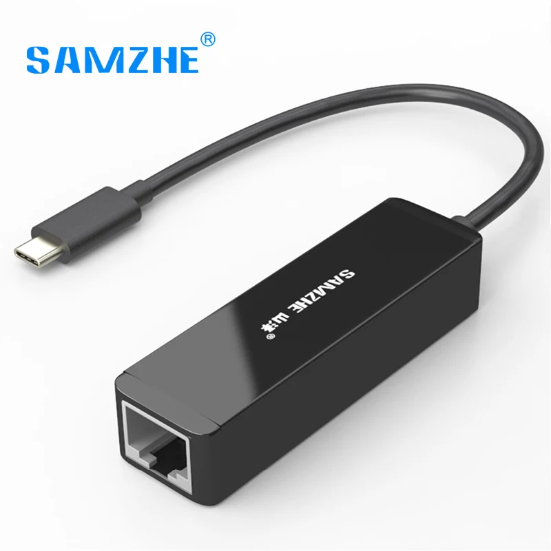

SAMZHE USB 3.1 USB Type C to RJ45 Gigabit Ethernet LAN Network Adapter in Black(USB-C & Thunderbolt 3 Port Compatible)