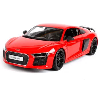 

Maisto 1:18 audi r8 v10 plus red blue car diecast 245*115*65 limo motorcar diecast for collecting car models gift for men 36213