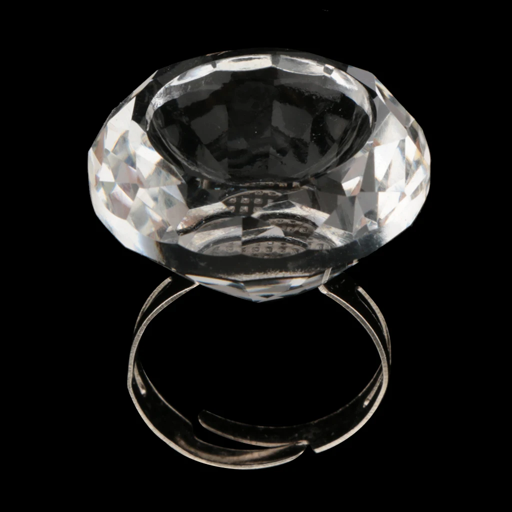 2 шт. Регулируемый кристаллический стеклянный кольцо пигментная чашка самоклеящийся держатель для наращивания ресниц клей-держатель инструмент для татуировки, прозрачный розовый смешанный