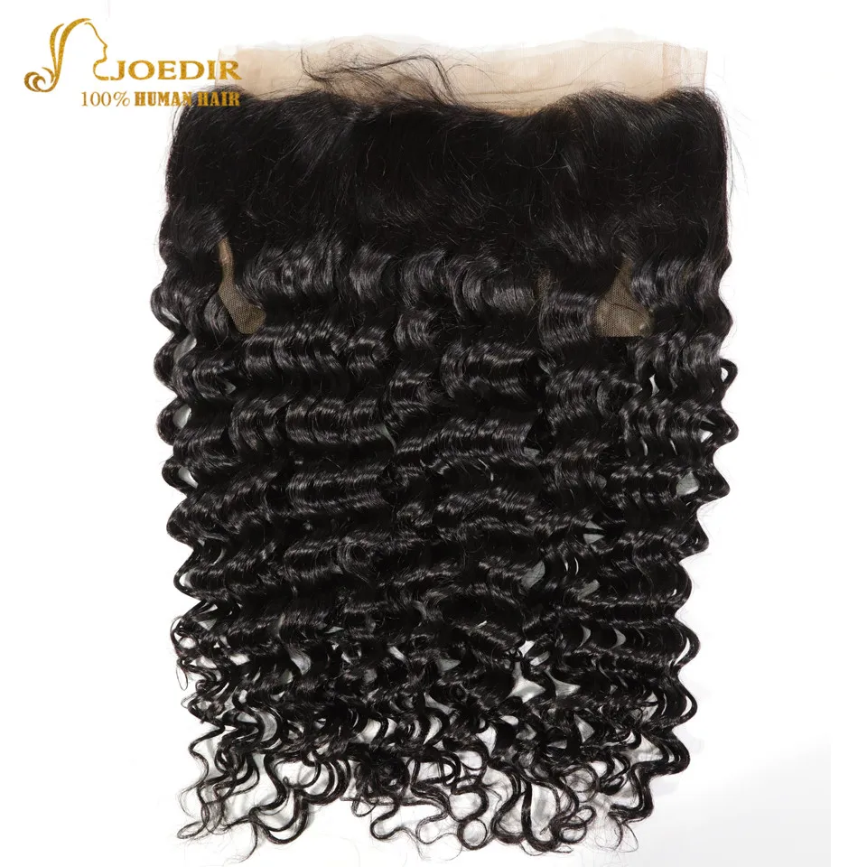 

Joedir Frontal Deep Wave Brazilian Hair 360 Lace Frontal Closure Natural Color 8-18" Remy Human Hair Closures Free Shipping