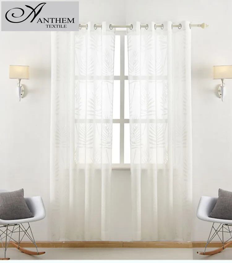 Leaves Jacquard White Dolly Tulle Curtain For Bedroom Modern Window Living Room | Дом и сад