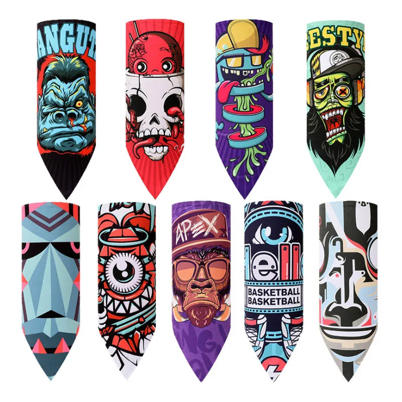 

Cycling Headscarf Seamless Buffe Bandana Magic Triangles Sunscreen Mask Hoods Hat Mountain Bike Printing Outdoors Designer