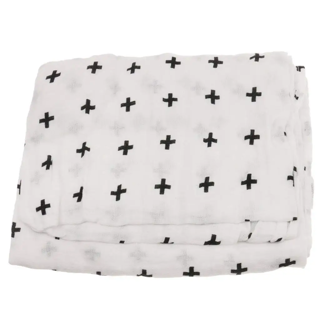 Хлопок Lange новорожденный пеленать мешок одеяло для сна 110 см x 110 см-крест