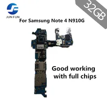 Бренд Jun Fun материнская плата для Samsung Galaxy NOTE 4 N910G 32 Гб разблокирована 4G LTE Поддержка логическая материнская плата