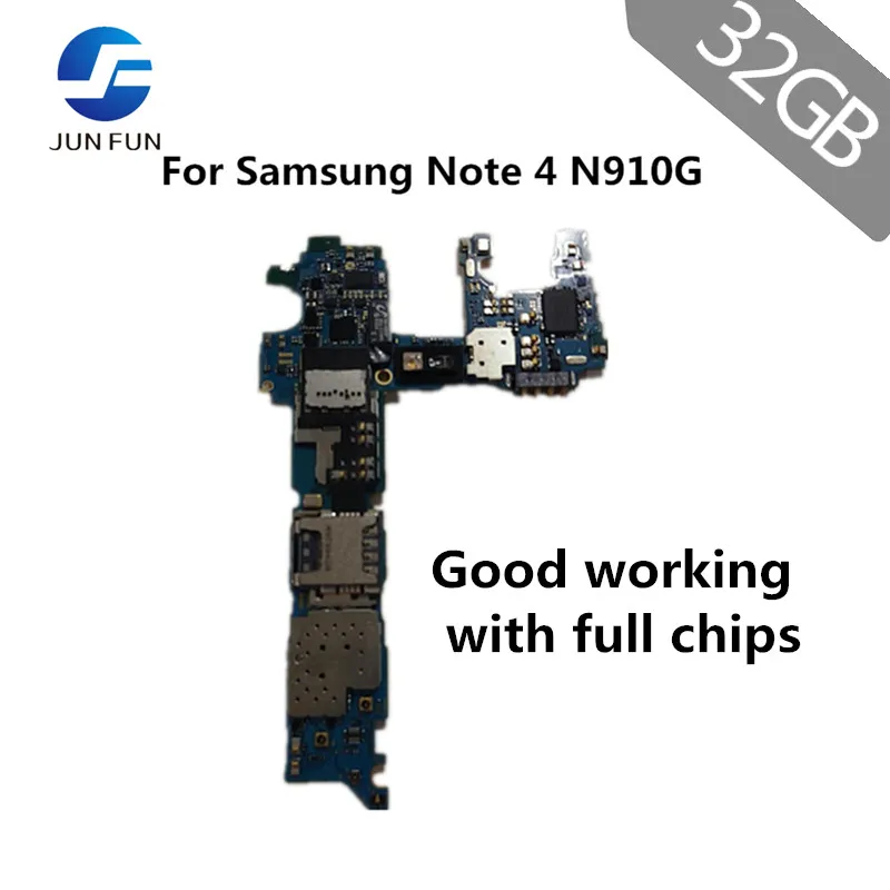 Материнская плата JUN FUN для Samsung Galaxy NOTE 4 N910G 32 Гб разблокированная 4G LTE Поддержка