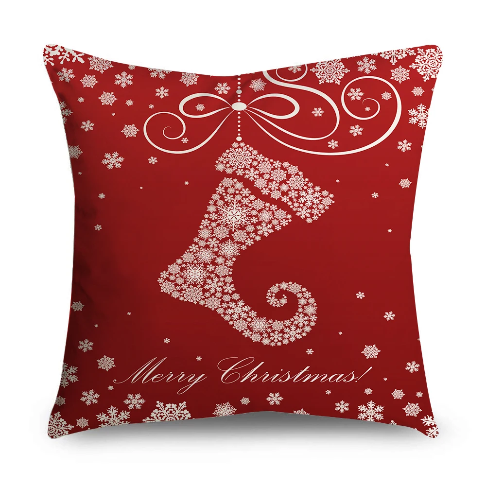 Двусторонний чехол для подушки из микрофибры с рождественским принтом Санта Клаус рождественские подарки Домашний декор декоративный чехол для подушки - Цвет: AC08-14