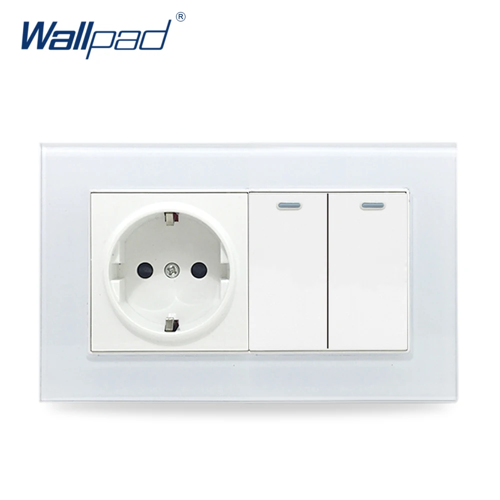 Розетка европейского стандарта + настенная розетка 2 Gang Way Wallpad 110 В 250 146*86 мм
