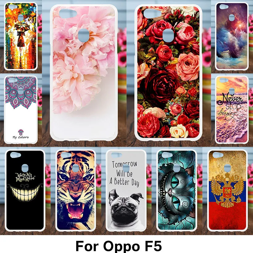 

Ojeleye For Case OPPO F5 Case Silicon Painted Soft TPU Patterns Shell For Oppo A73 Cover Cute Anti-Knock Protector Cat F5 Plus