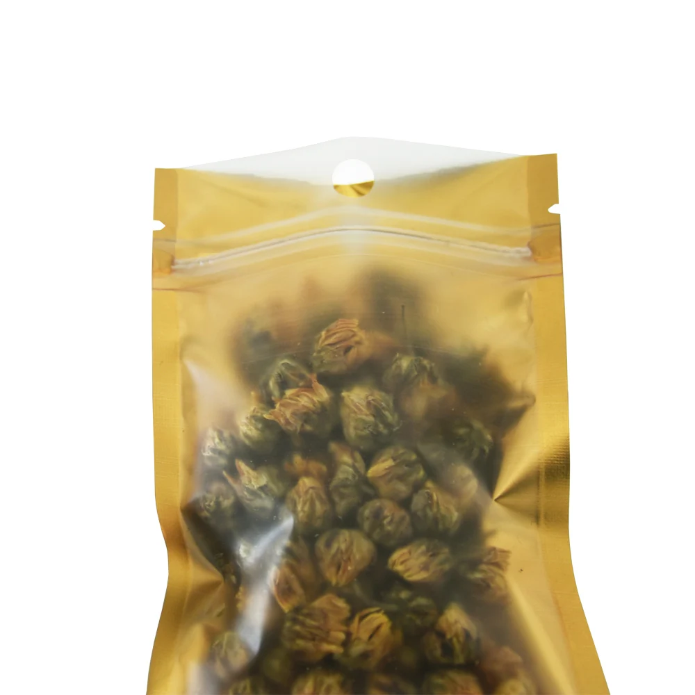 5 Size Resealable Zip Lock Golden Matte Clear Plastic Bag Dried Food Package Pouches Cosmetic Electronic Grocery Packing Bag 6