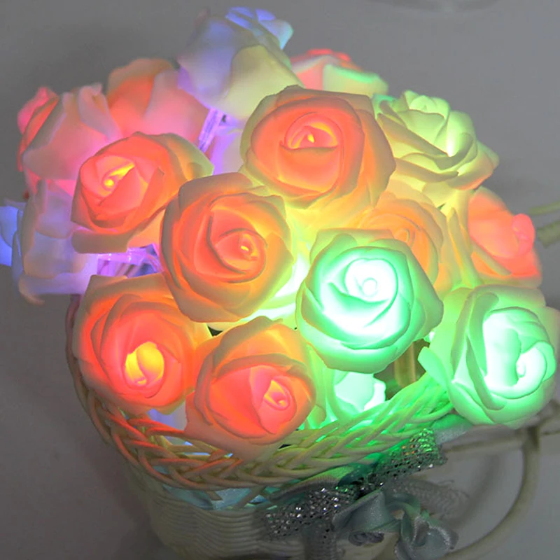 

1.5M Rose Flower LED String Light 10 LED Battery Operated Light String For Festival Halloween Christmas Party Wedding Decor