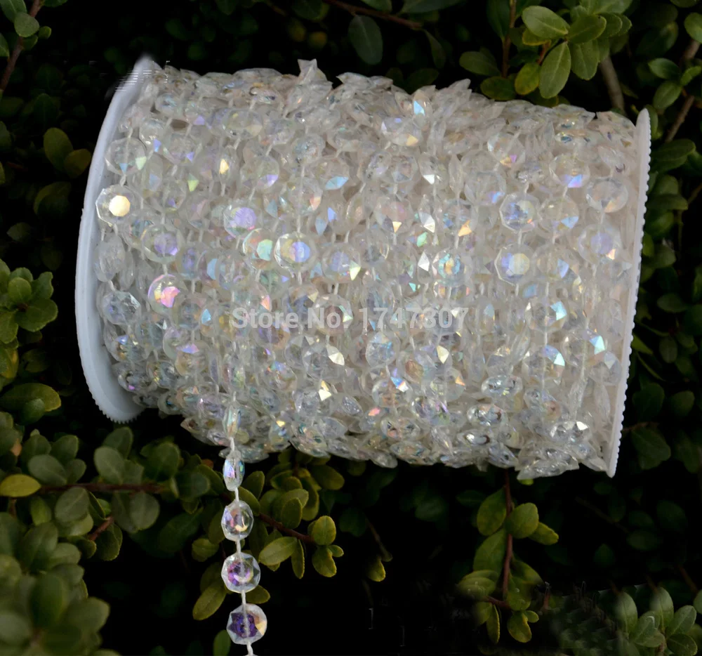 99FT /30M Garland AB color Diamond Strands Acrylic Crystal Bead wedding