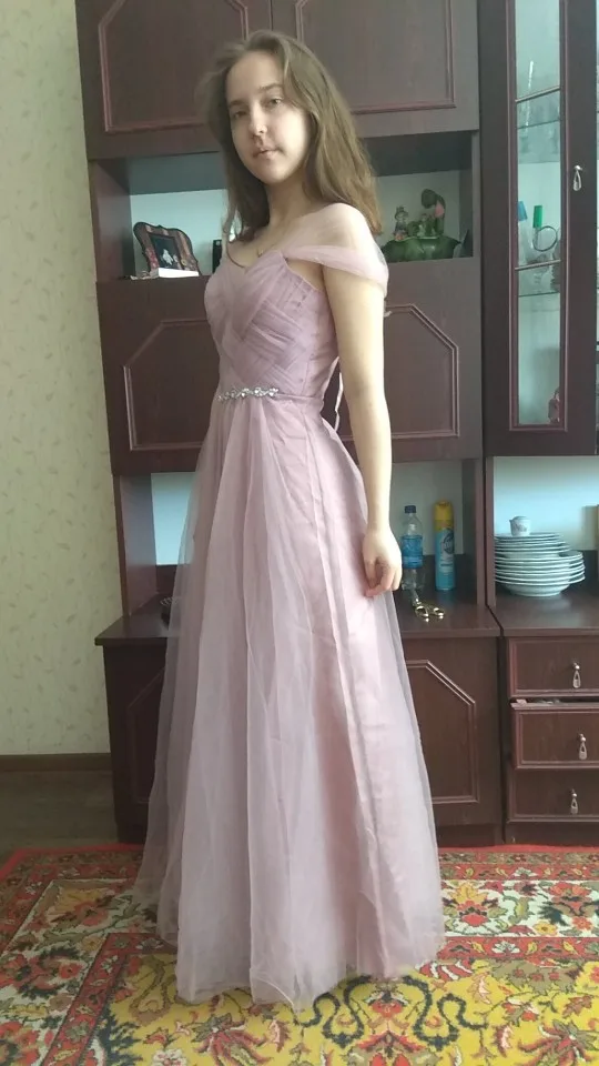 Длинное розовое платье подружки невесты ТРАПЕЦИЕВИДНОЕ без рукавов со шнуровкой