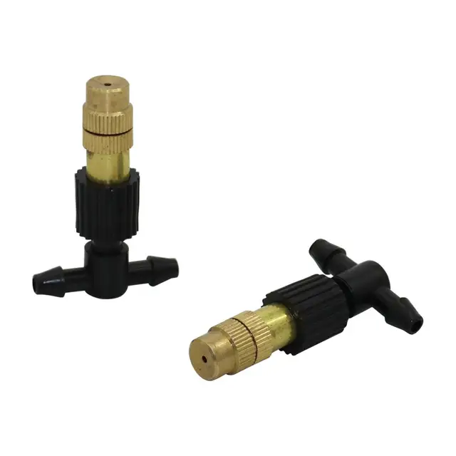 5 Pcs Copper Mist nozzles Agriculture tools Greenhouse Irrigation Automatic cooling humidifying Sprayer with 4mm Tee