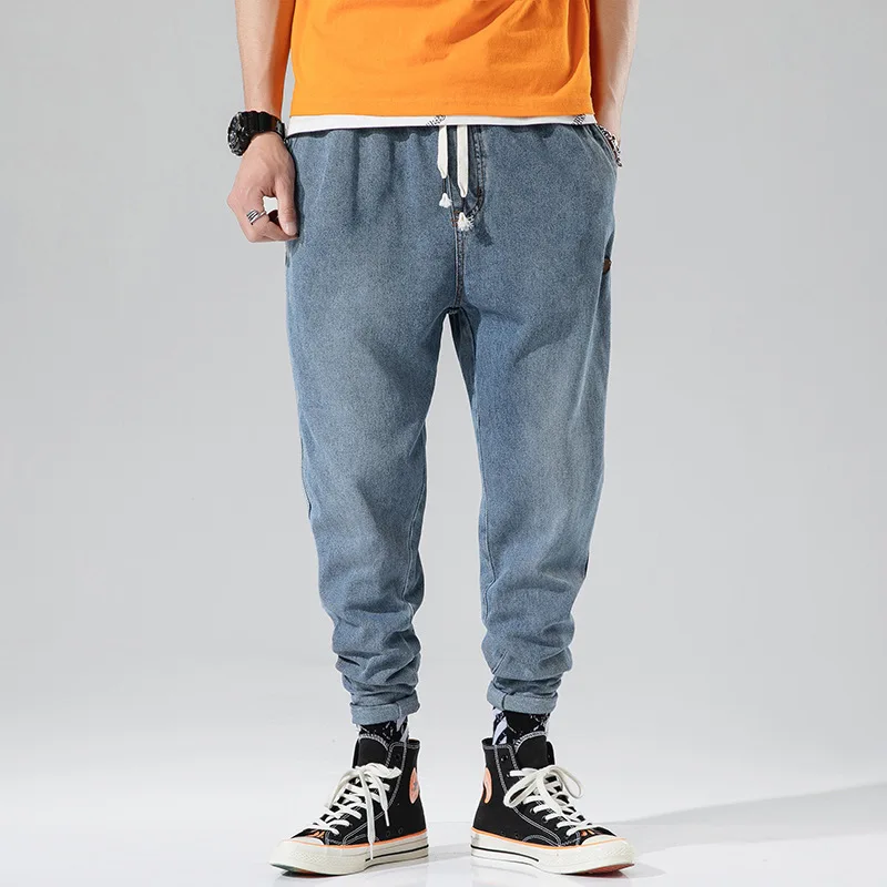 Spring Summer Fashion Streetwear Men Jeans Retro Wash Blue Loose Harem Pants Designer Small Leg Japanese Style Hip Hop Jeans Men Spring Summer Fashion Streetwear Men Jeans Retro Wash Blue Loose Harem Pants Designer Small Leg Japanese Style Hip Hop Jeans Men