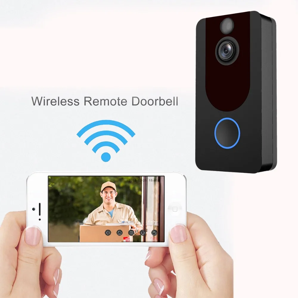 V6/V7 HD WiFi Real-Time Video Doorbell Wireless Security Camera Automatic induction Video isual Intercom for iOS&Android