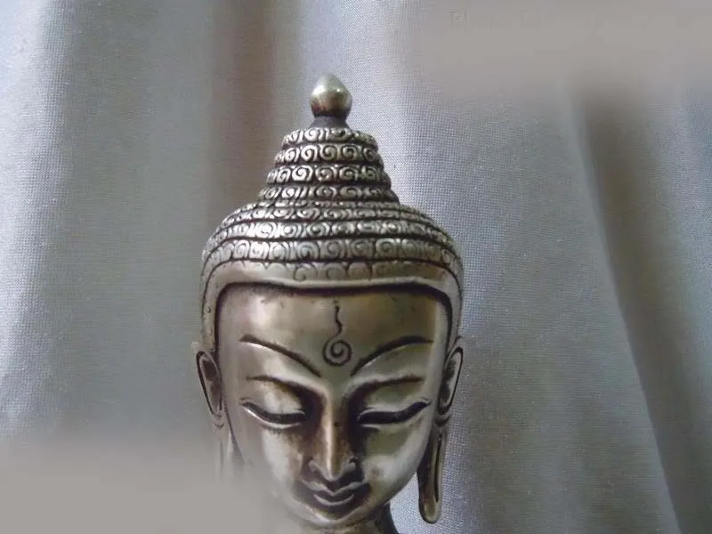 

12" Tibet silver carved Bhaisajyaguru buddha Sculpture statue