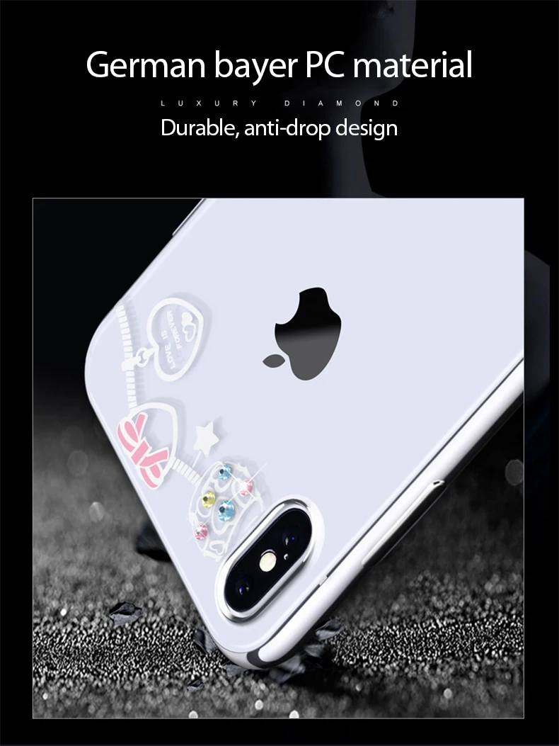KINGXBAR Case for iPhone Xs Max Case Cute Patterned for iPhone Xs Cover Transparent for iPhoneXs Luxury Crystals from Swarovski  (9)