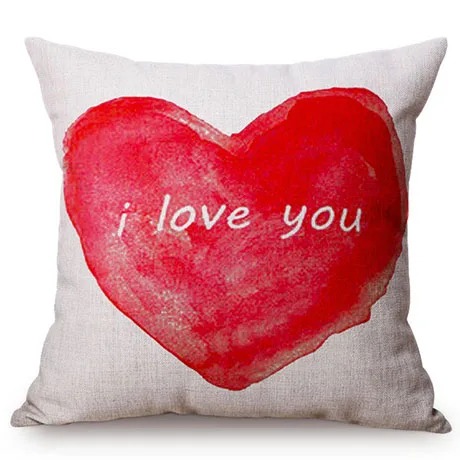 Pink Love Expression Girl The Inner Purest Love Story Simple Room Decorative Cushion Cover Cotton Linen Sofa Throw Pillow Cover K116-4