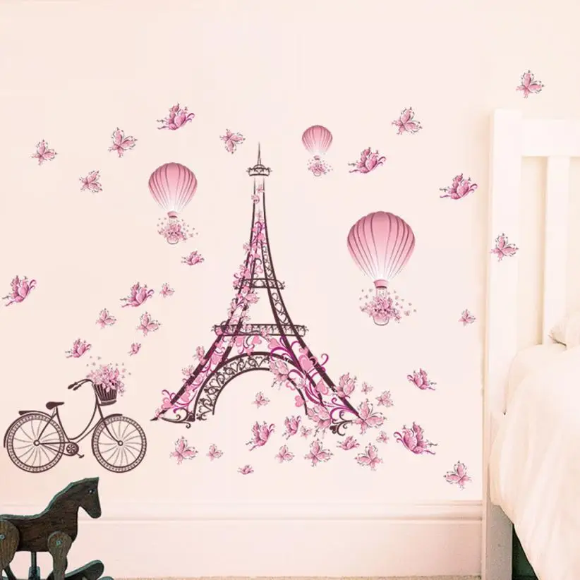 

Home Decor New Tower Butterfly Flower Fairy Stickers Bedroom Living Room Walls wall sticker Home Deco mirror JU31